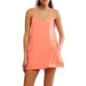 FP Movement by Free People Hot Shot Mini Dress In Neon Coral, NWT